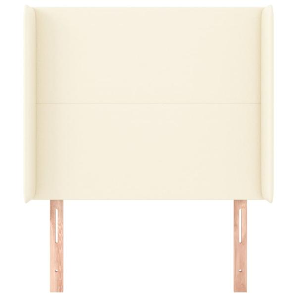 Kopfteil mit Ohren Creme 93x16x118/128 cm Kunstleder