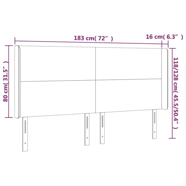 Kopfteil mit Ohren Creme 183x16x118/128 cm Kunstleder