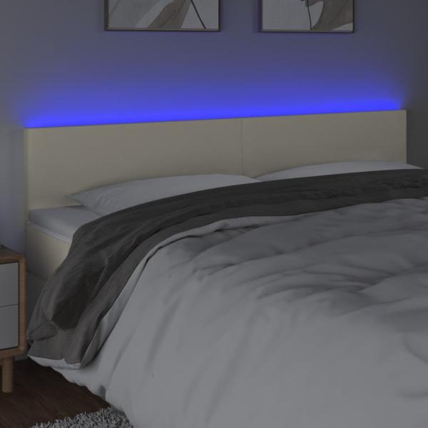 LED Kopfteil Creme 180x5x78/88 cm Kunstleder