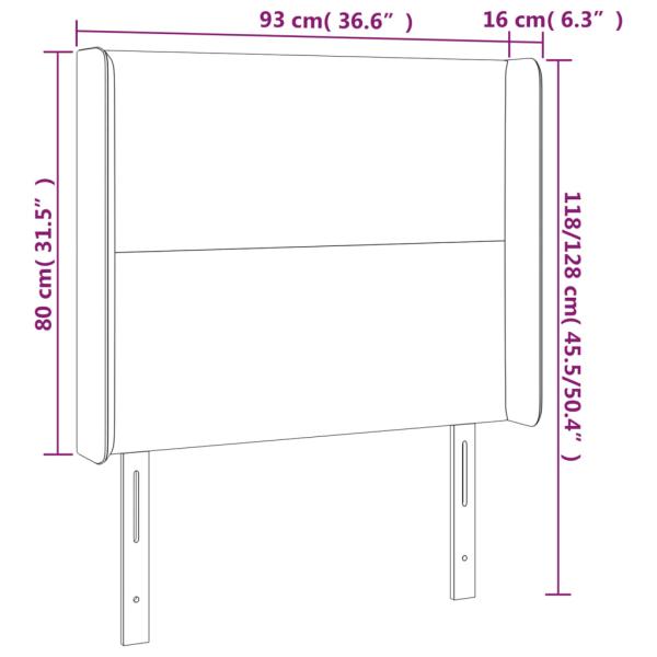 LED Kopfteil Creme 93x16x118/128 cm Kunstleder