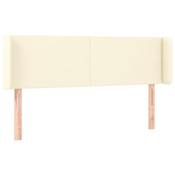 Kopfteil mit Ohren Creme 147x16x78/88 cm Kunstleder