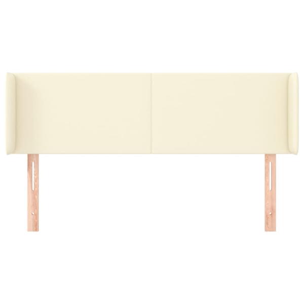 Kopfteil mit Ohren Creme 147x16x78/88 cm Kunstleder