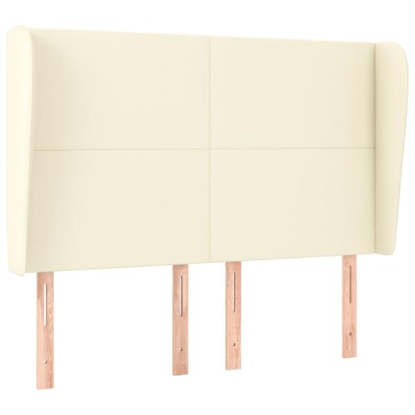 Kopfteil mit Ohren Creme 147x23x118/128 cm Kunstleder