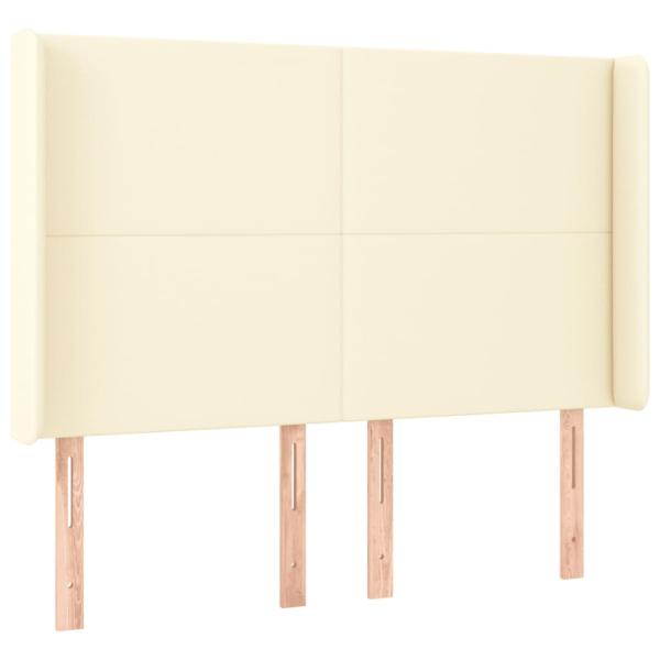 LED Kopfteil Creme 147x16x118/128 cm Kunstleder