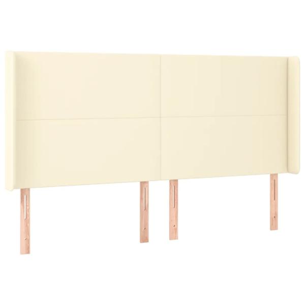 LED Kopfteil Creme 183x16x118/128 cm Kunstleder