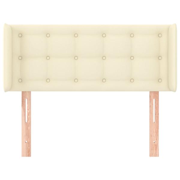 Kopfteil mit Ohren Creme 93x16x78/88 cm Kunstleder