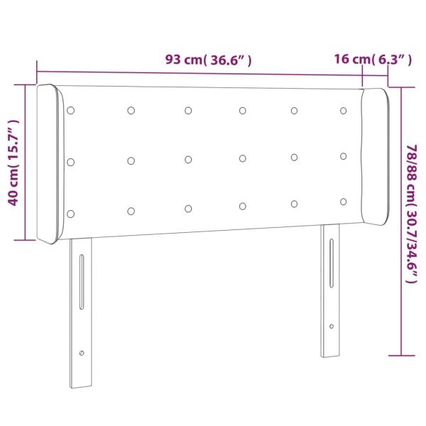Kopfteil mit Ohren Creme 93x16x78/88 cm Kunstleder