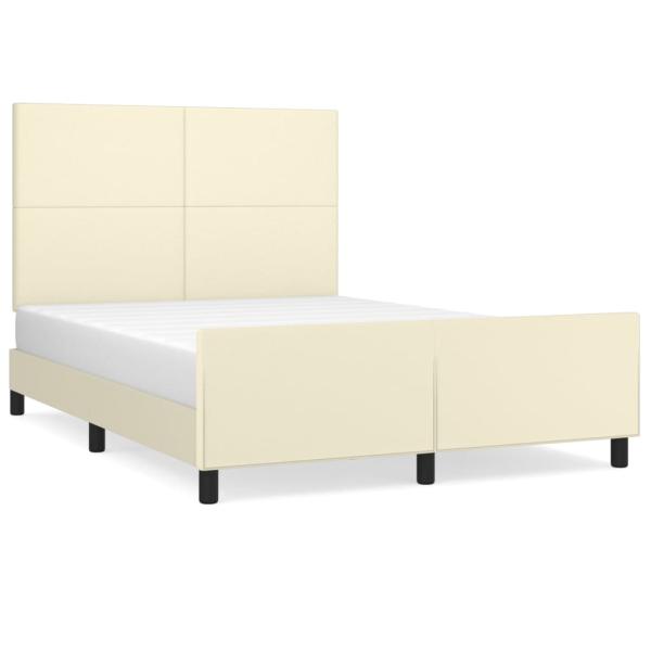 Bettgestell mit Kopfteil Creme 140x200 cm Kunstleder