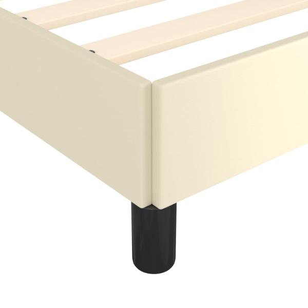 Bettgestell mit Kopfteil Creme 140x200 cm Kunstleder