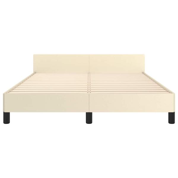 Bettgestell mit Kopfteil Creme 140x200 cm Kunstleder