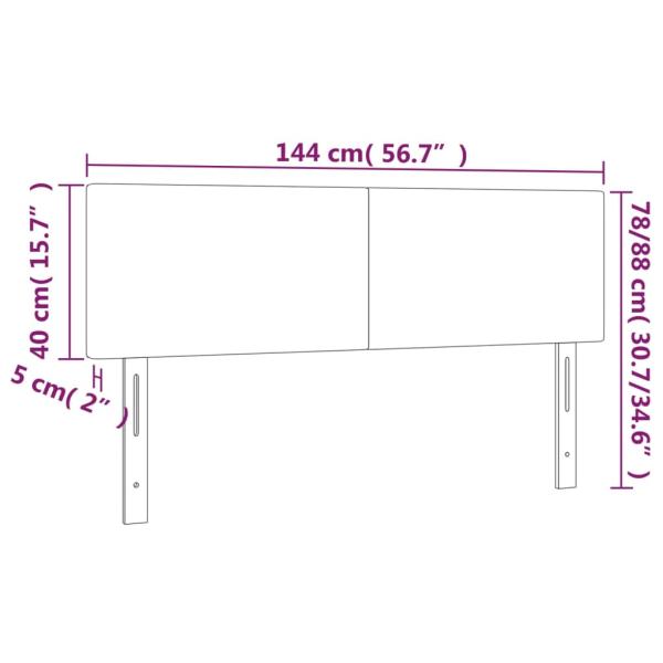 Kopfteile 2 Stk. Creme 72x5x78/88 cm Kunstleder