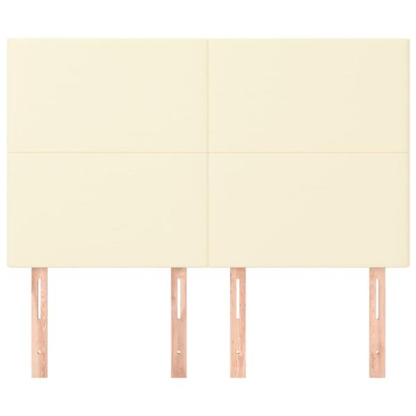 Kopfteile 4 Stk. Creme 72x5x78/88 cm Kunstleder