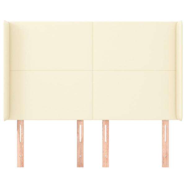 Kopfteil mit Ohren Creme 147x16x118/128 cm Kunstleder