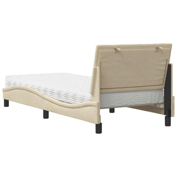 Bett mit Matratze "Hanko" Creme 90x190 cm Stoff