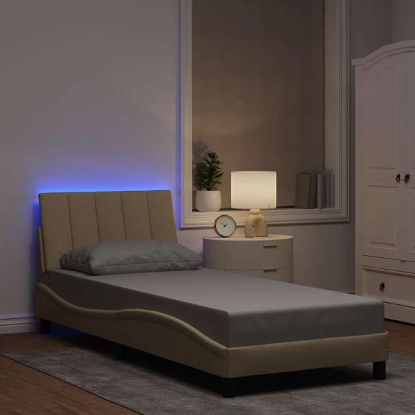 ARDEBO.de - Bettgestell ohne Matratze "Hanko" Blau 90x190 cm Stoff