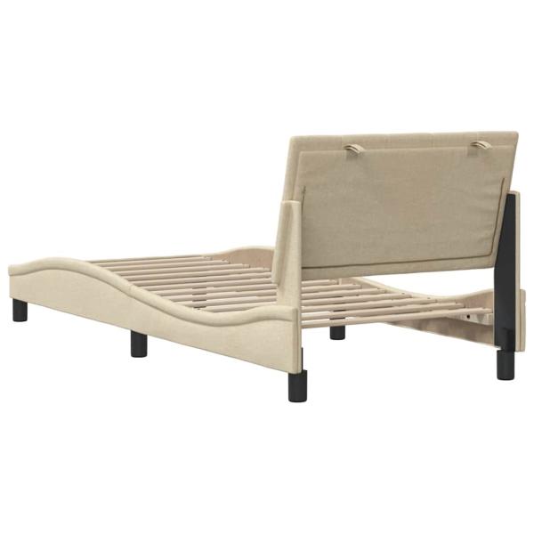 Bettgestell ohne Matratze "Hanko" Creme 90x190 cm Stoff