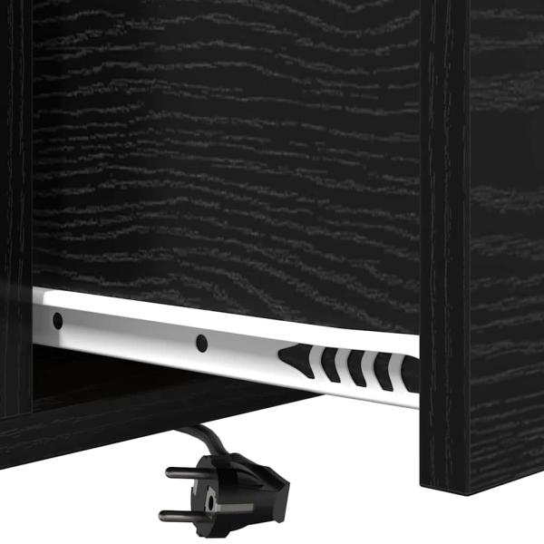 ARDEBO.de - Nachttisch mit Ladestation 2 pcs Schwarze Eiche Holzwerkstoff