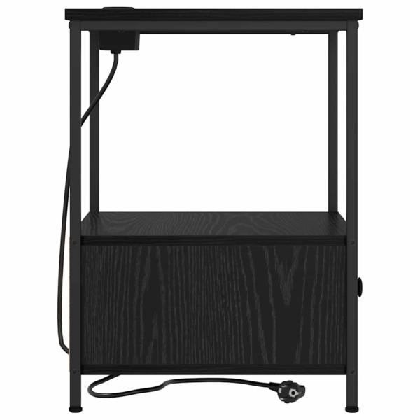 Nachttisch mit Ladestation 2 pcs Schwarze Eiche Holzwerkstoff