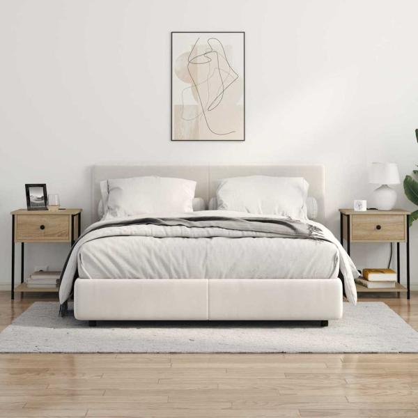 Nachttisch mit Ladestation 2 pcs Sonoma Eiche Holzwerkstoff