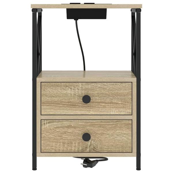 Nachttisch mit Ladestation 2 pcs Sonoma Eiche Holzwerkstoff