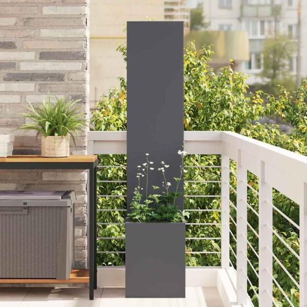 ARDEBO.de - Blumentopf mit dekorativem Paneel Anthrazit 32 x 140 cm
