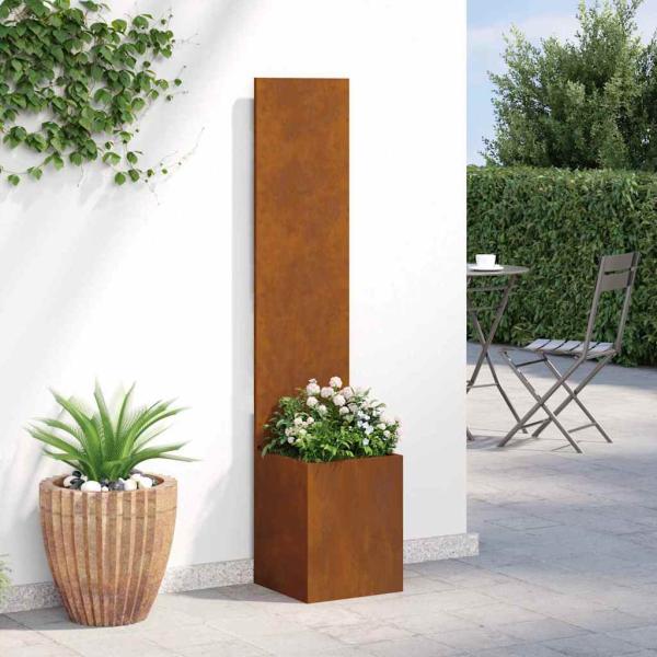 Blumentopf mit dekorativem Paneel Rostig 32 x 140 cm