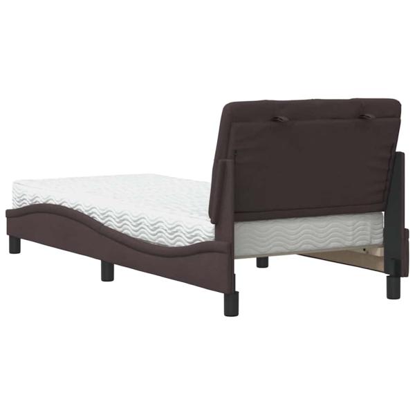 Bett mit Matratze Dunkelbraun 80x200 cm Stoff