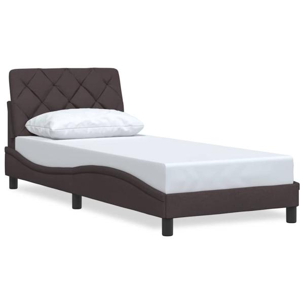 Bettgestell ohne Matratze Dunkelbraun 80x200 cm Stoff