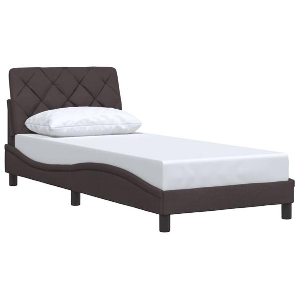 Bettgestell ohne Matratze Dunkelbraun 80x200 cm Stoff
