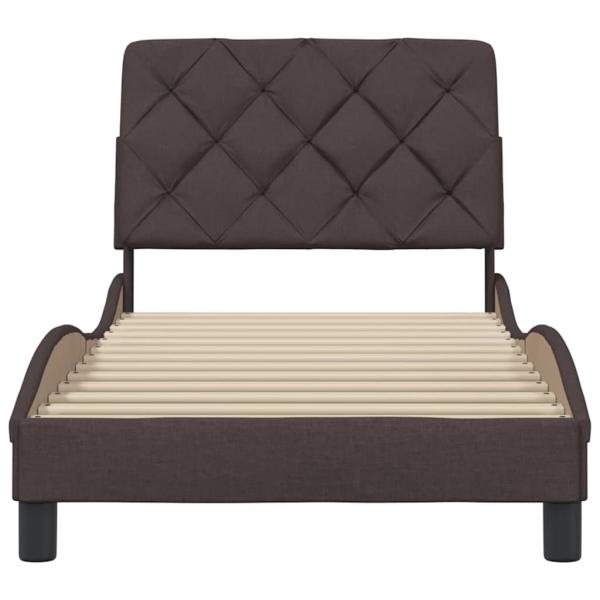 Bettgestell ohne Matratze Dunkelbraun 80x200 cm Stoff