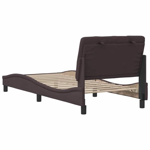 Bettgestell ohne Matratze Dunkelbraun 80x200 cm Stoff
