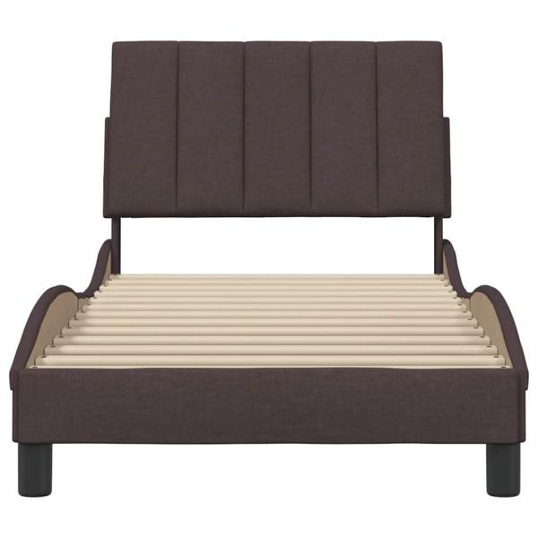 ARDEBO.de - Bettgestell ohne Matratze "Hanko" Dunkelbraun 80x200 cm Stoff