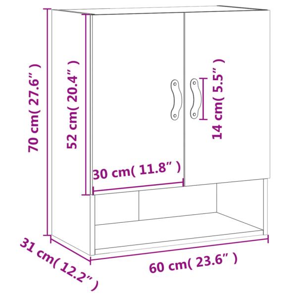 Wandschrank Weiß 60x31x70 cm Holzwerkstoff