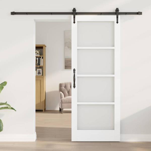 Schiebetür mit Hardware-Set 'ORKDAL'Weiß 78x202 cm