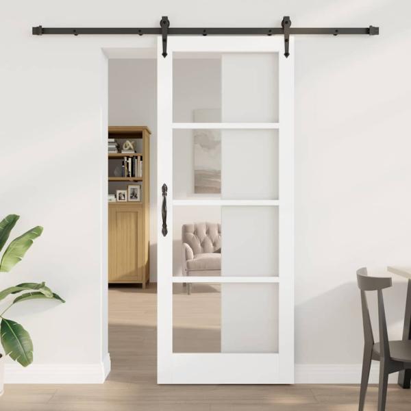 ARDEBO.de - Schiebetür mit Hardware-Set 'ORKDAL'Weiß 83x211 cm