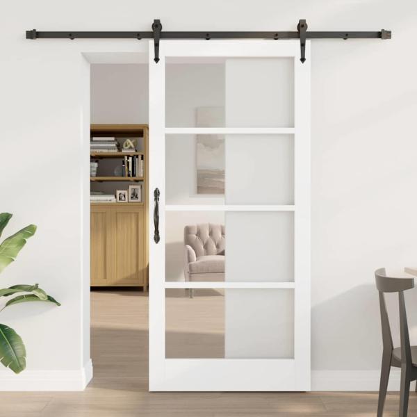 ARDEBO.de - Schiebetür mit Befestigungsset 'ORKDAL'Weiß 93x202 cm