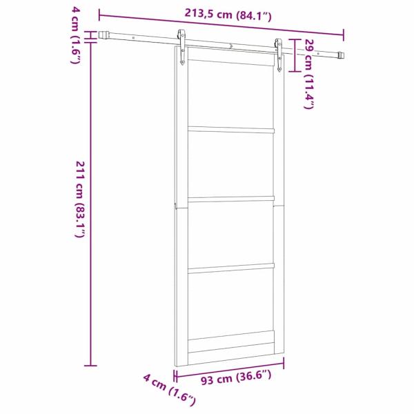 Schiebetür mit Hardware Set 'ORKDAL'93x232 cm