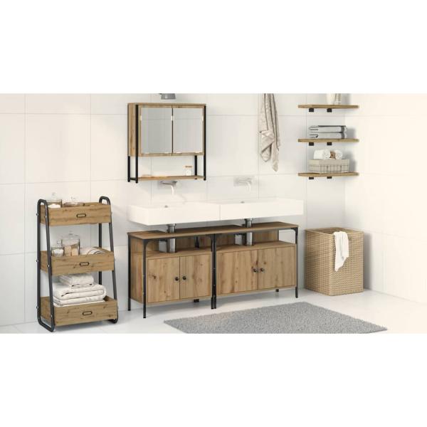 3-tlg. Badmöbel-Set Artisan Eiche Holzwerkstoff