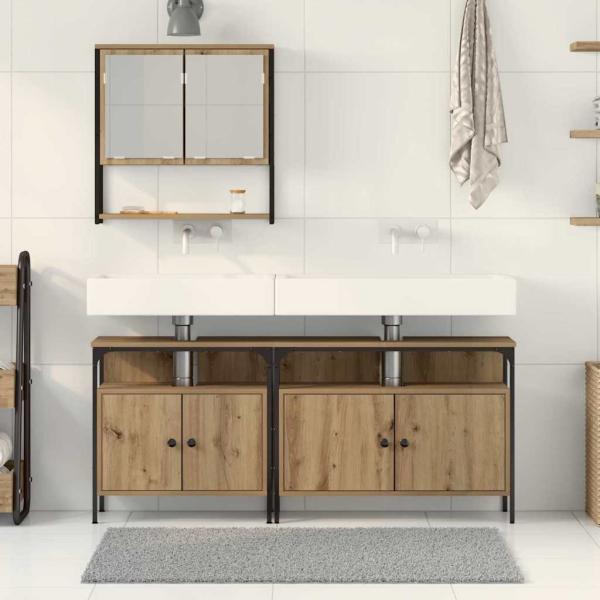 3-tlg. Badmöbel-Set Artisan Eiche Holzwerkstoff