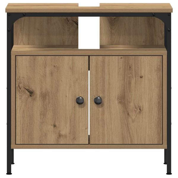 4-teiliges Badezimmermöbel-Set aus Artisan Eiche, Holzwerkstoff