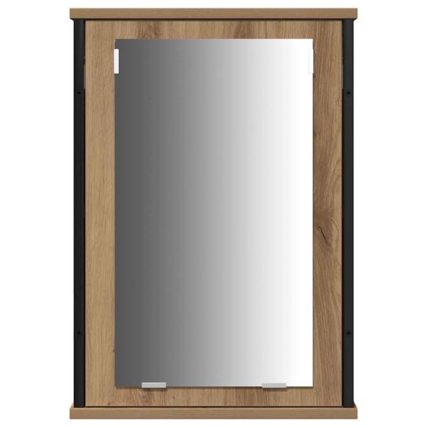 4-teiliges Badezimmermöbel-Set aus Artisan-Eiche, beschichtetem Holz