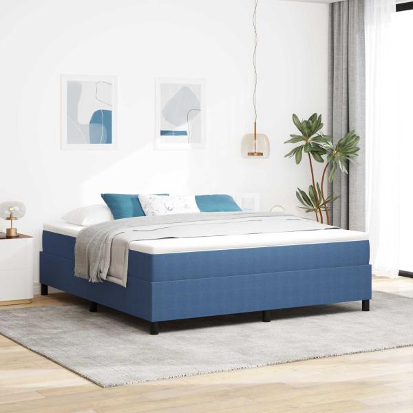 Boxspringbett Blau Cordstoff