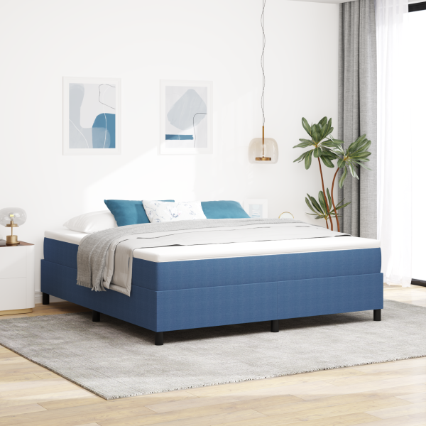 Boxspringbett Blau Cordstoff
