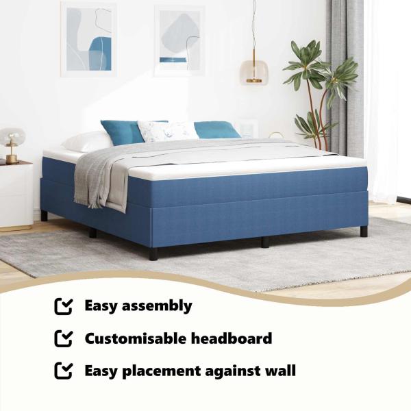 Boxspringbett Blau Cordstoff