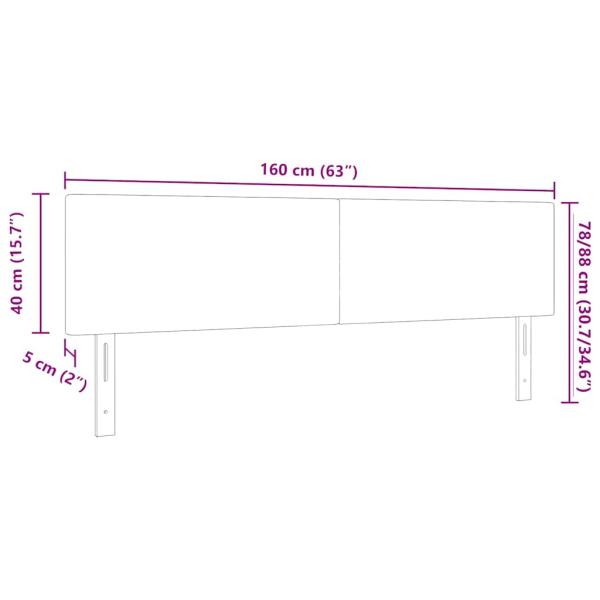 LED Kopfteil Einfarbig Dunkelgrau 80 cm Cordstoff