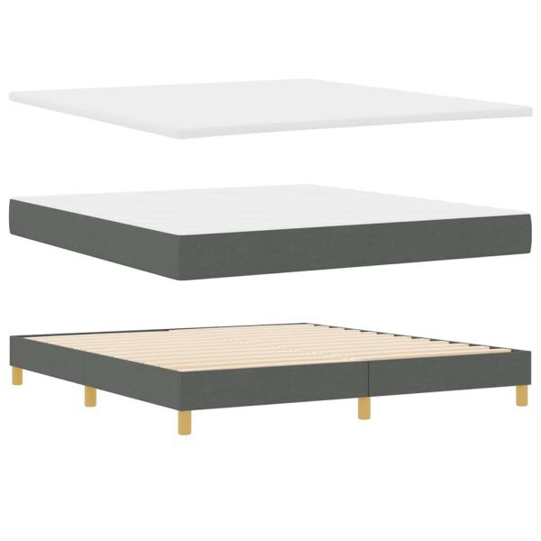 Boxspringbett mit Matratze, Dunkelgrau, 180 x 200 cm, Stoff