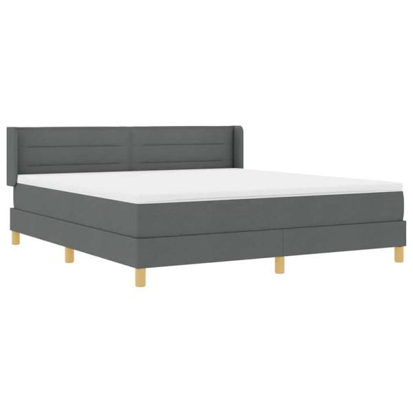 Boxspringbett mit Matratze, Dunkelgrau, 180 x 200 cm, Stoff