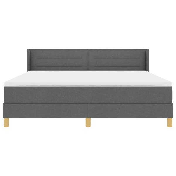 Boxspringbett mit Matratze, Dunkelgrau, 180 x 200 cm, Stoff