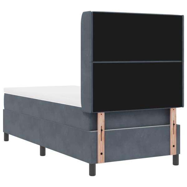Boxspringbett mit Matratze Dunkelgrau 90x200 cm Samt