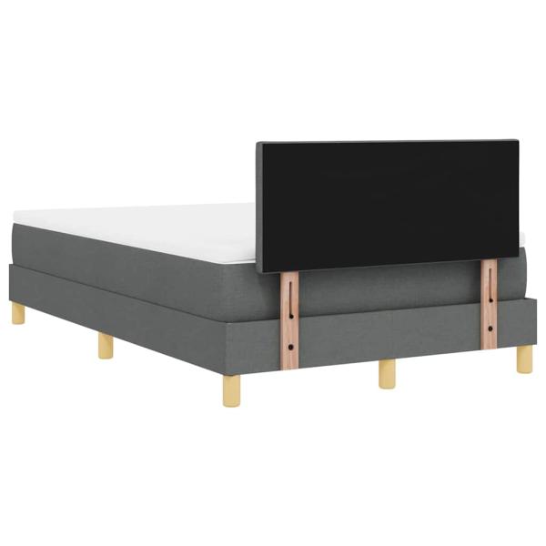 Boxspringbett mit Matratze & LED Dunkelgrau 120x200 cm Stoff